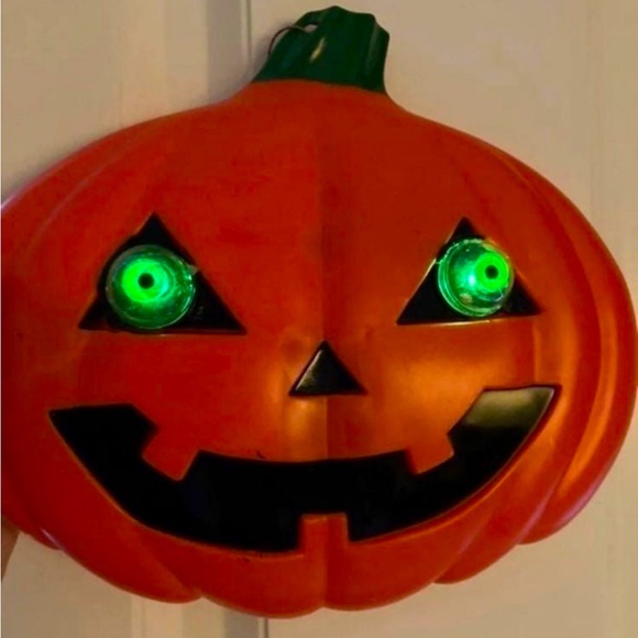 Other - vintage halloween decor - light up pumpkin door decor
